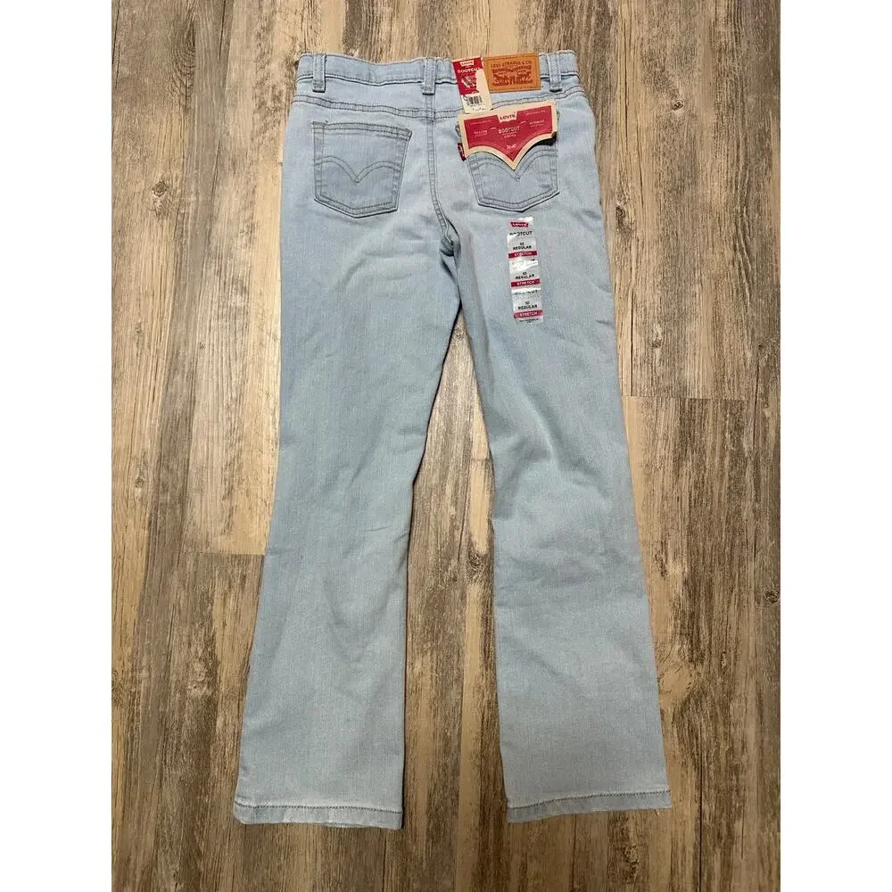 Levi's Bootcut Jeans Blue Stretch Button Pockets Girl's 10 Reg Adjustable Waist